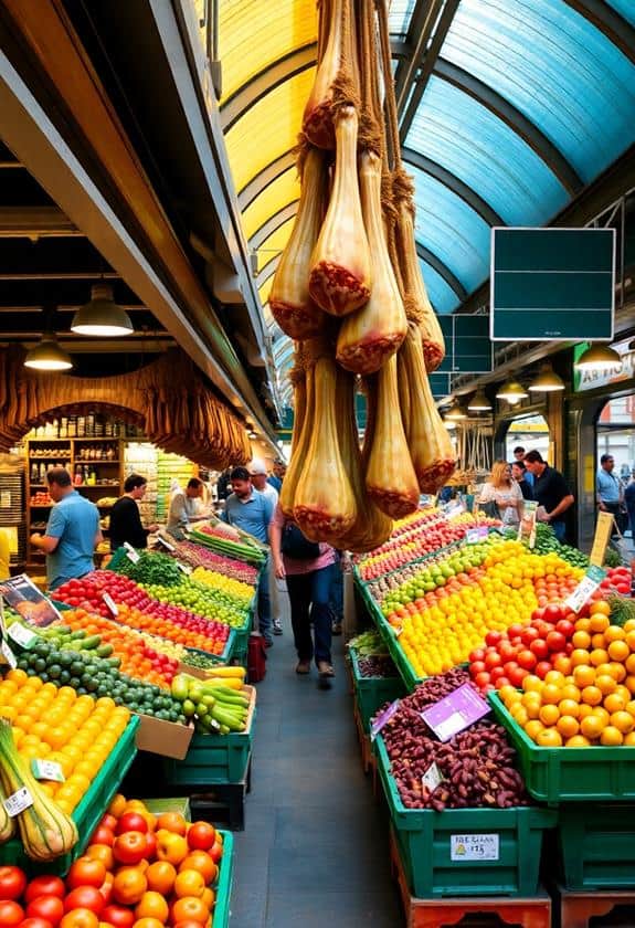 bustling indoor food marketplace barcelona