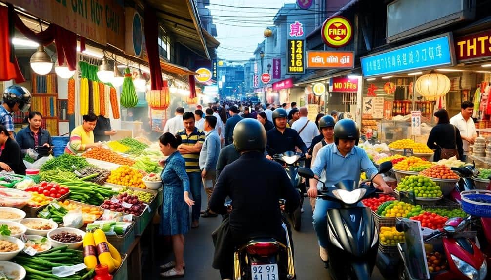 bustling vietnamese marketplace destination