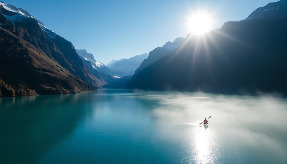 remote icy fjord laden greenland