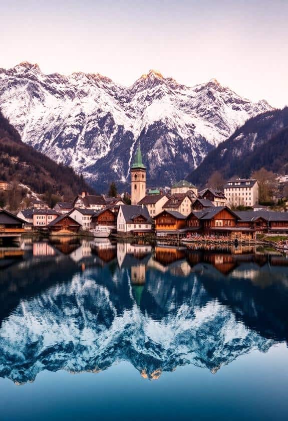 scenic alpine village in austria