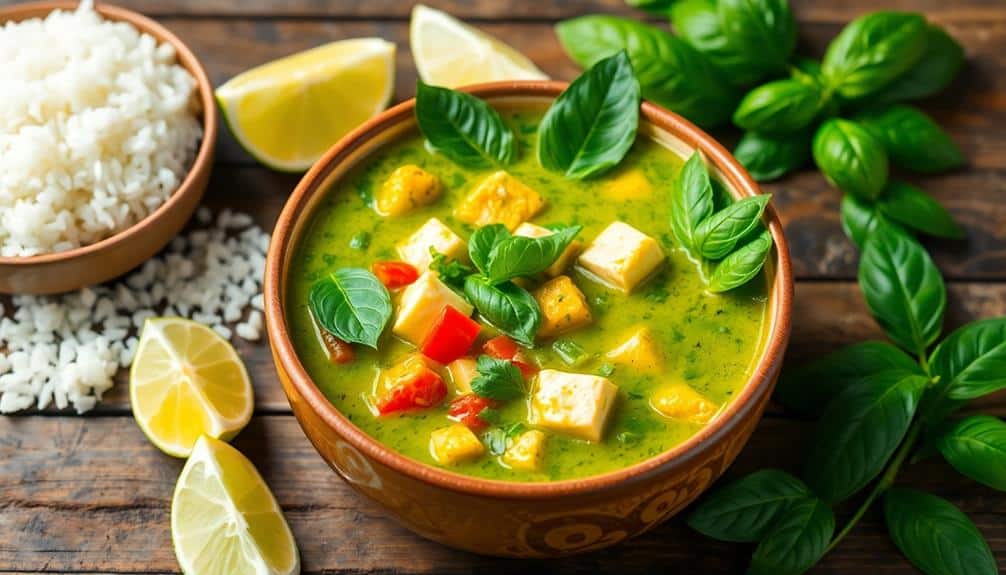 vegetarian thai green curry dish