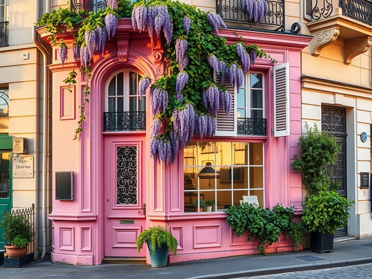 charming pink parisian architecture