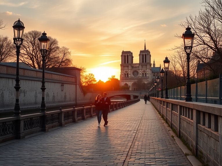 strolling beside the seine