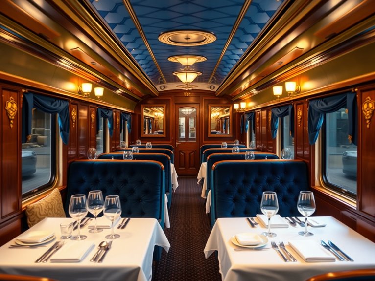 vintage train car dining